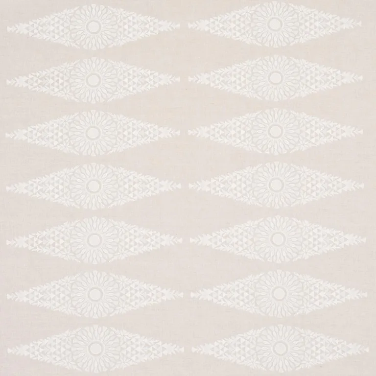 Schumacher 85672 Tasmin Embroidery Natural fabric swatch