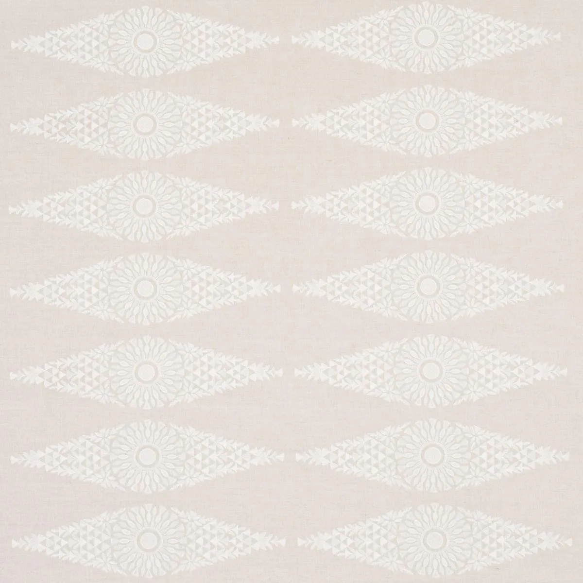 Schumacher 85672 Tasmin Embroidery Natural fabric swatch