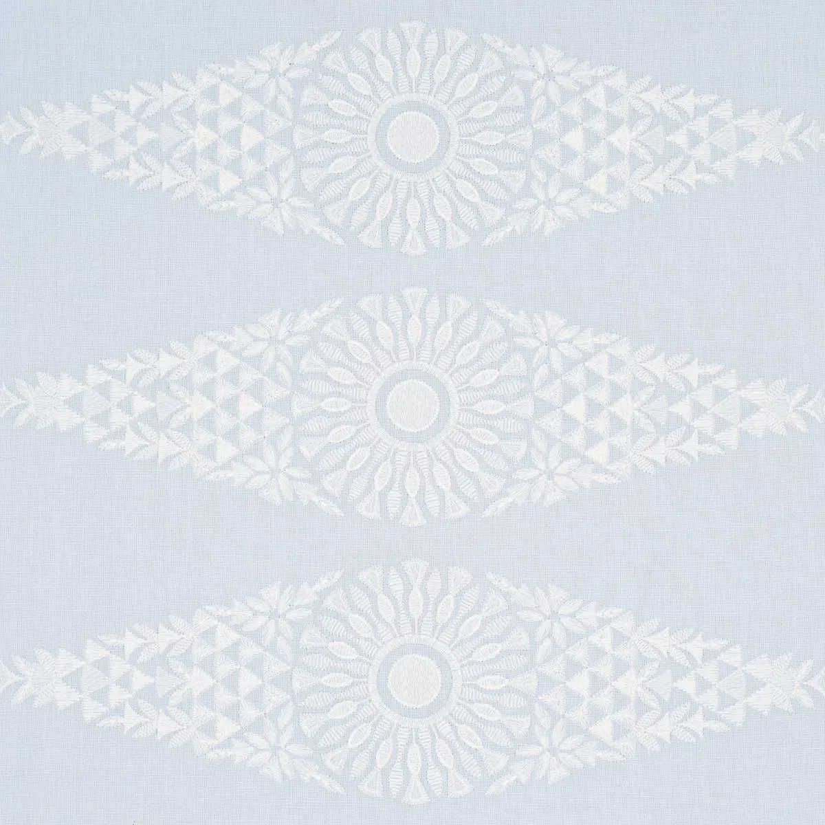 Schumacher 85671 Tasmin Embroidery Soft Blue fabric swatch