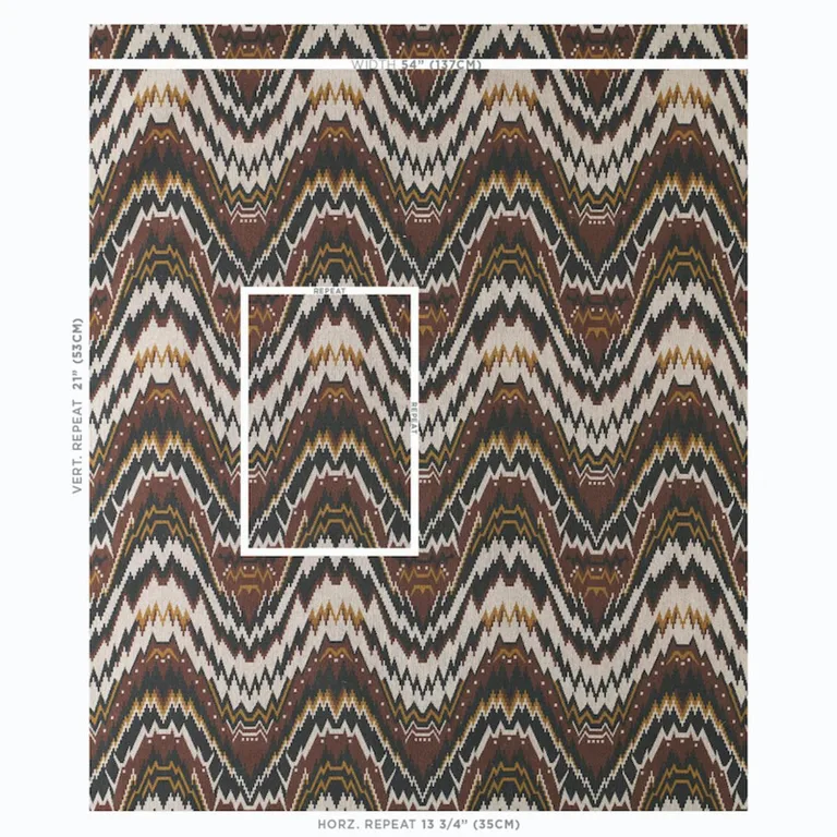 Schumacher 79040 Tauride éPinglé Brown fabric swatch