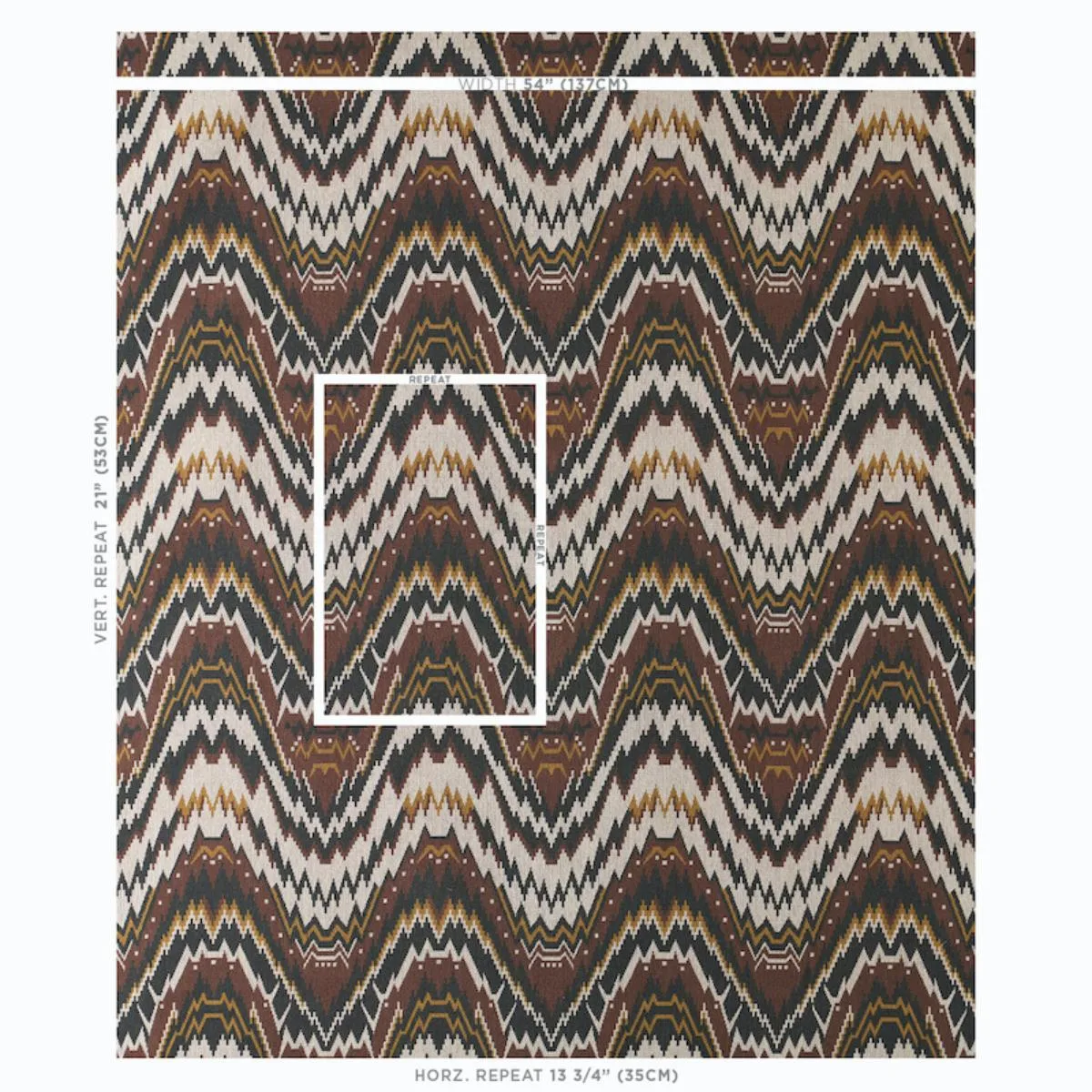 Schumacher 79040 Tauride éPinglé Brown fabric swatch