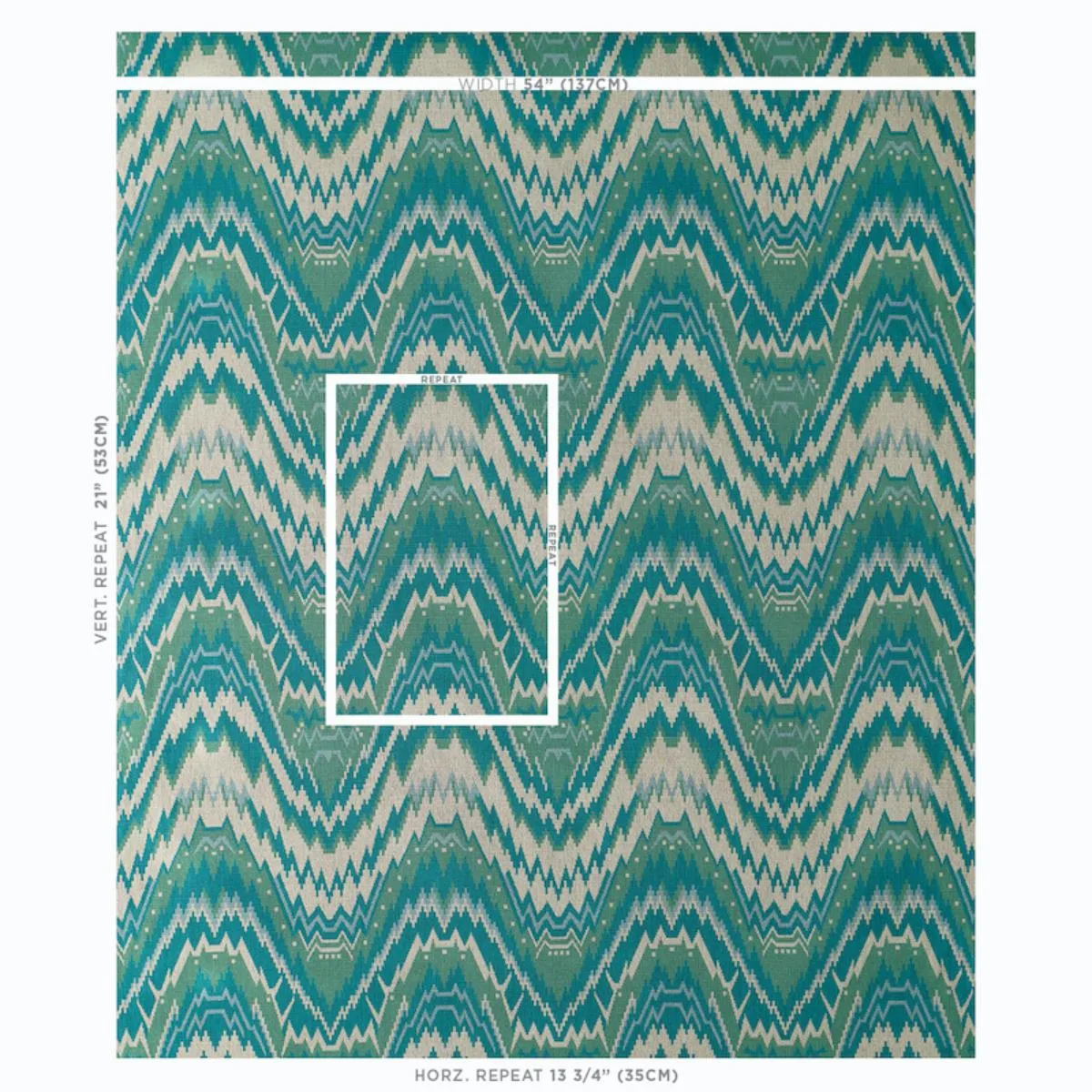 Schumacher 79042 Tauride éPinglé Peacock fabric swatch