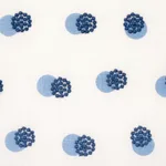 Schumacher 81841 Taylor Embroidery Blue On Ivory fabric swatch
