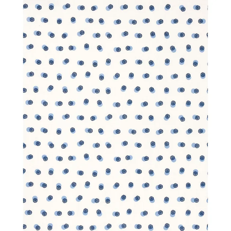 Schumacher 81841 Taylor Embroidery Blue On Ivory fabric swatch