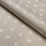 Schumacher 81840 Taylor Embroidery Ivory On Natural fabric swatch