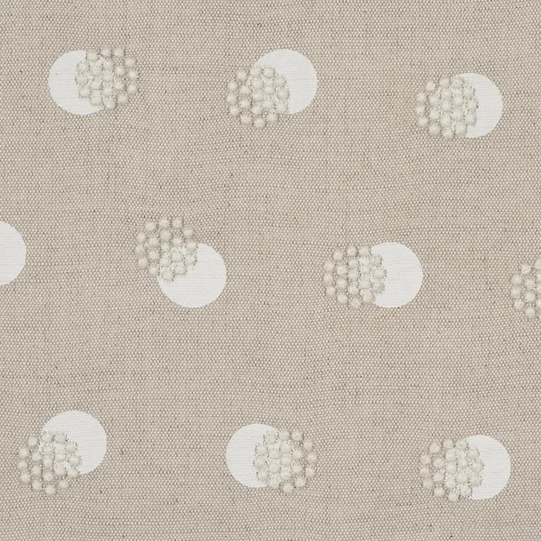 Schumacher 81840 Taylor Embroidery Ivory On Natural fabric swatch