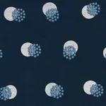 Schumacher 81843 Taylor Embroidery Sky On Navy fabric swatch