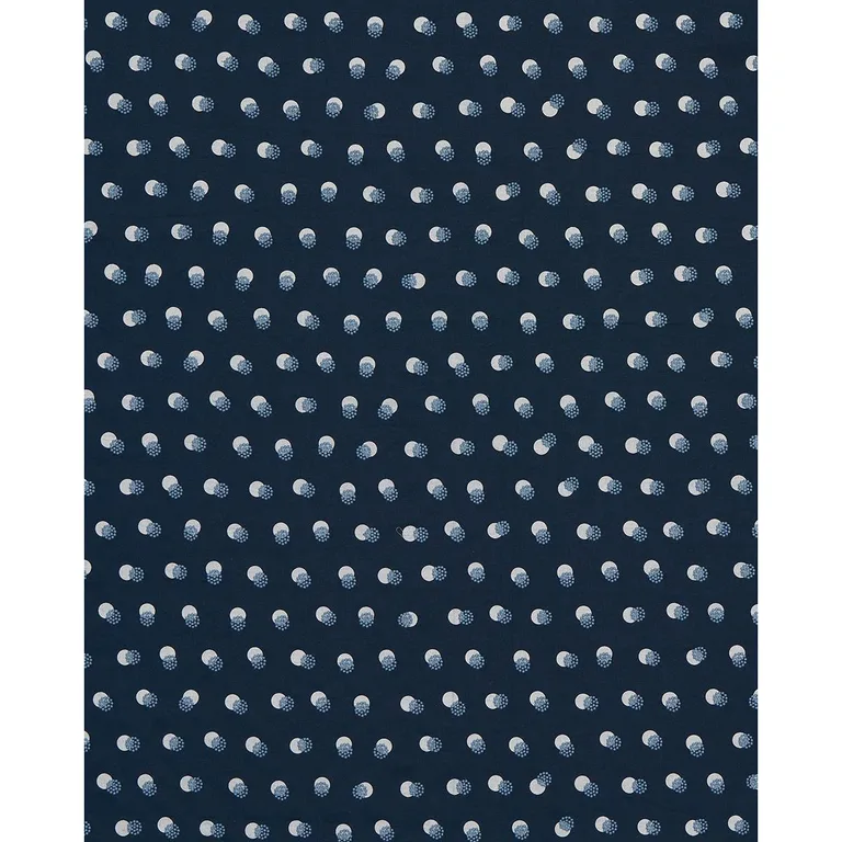 Schumacher 81843 Taylor Embroidery Sky On Navy fabric swatch