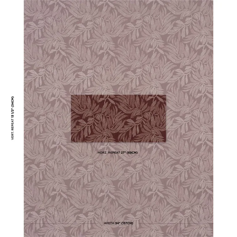 Schumacher 182590 Tayrona Palm Mosaic Cayenne Latte fabric swatch