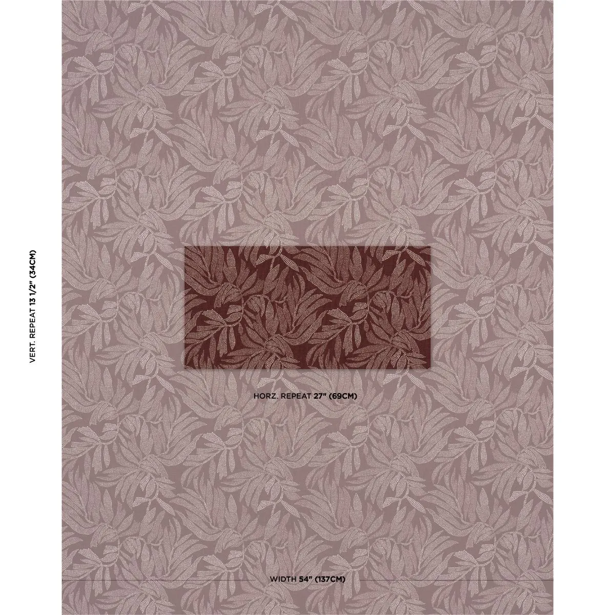 Schumacher 182590 Tayrona Palm Mosaic Cayenne Latte fabric swatch