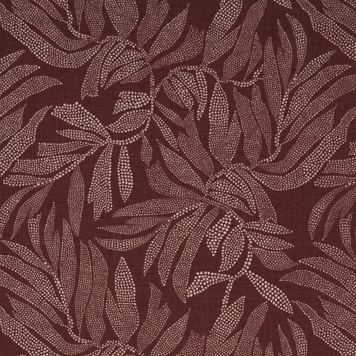 Schumacher 182590 Tayrona Palm Mosaic Cayenne Latte fabric swatch