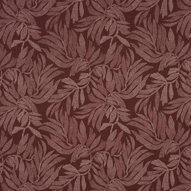 Schumacher 182590 Tayrona Palm Mosaic Cayenne Latte fabric swatch