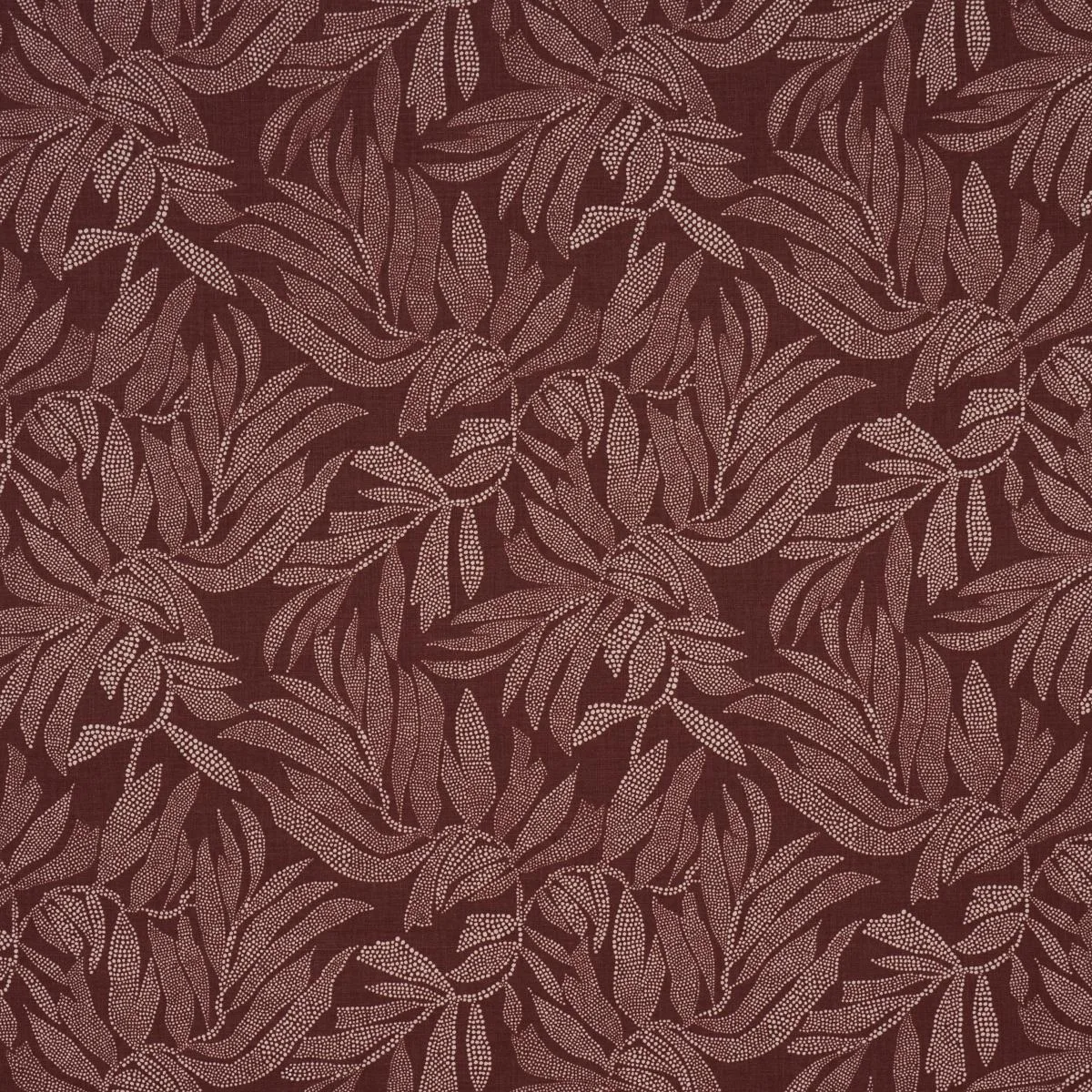 Schumacher 182590 Tayrona Palm Mosaic Cayenne Latte fabric swatch