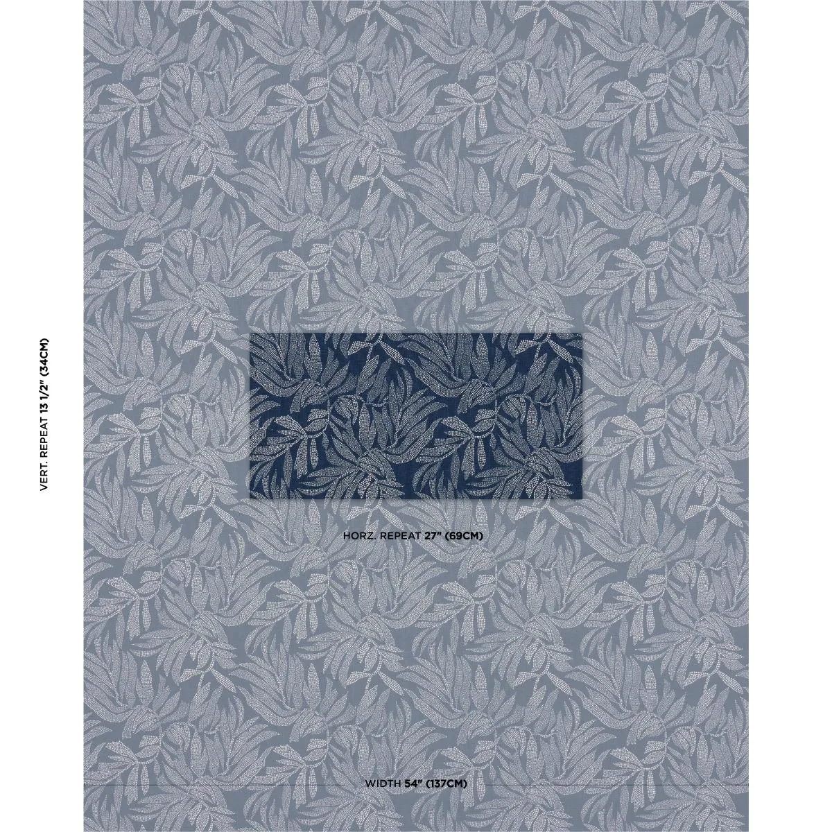 Schumacher 182592 Tayrona Palm Mosaic Pacific Ocean Hues fabric swatch