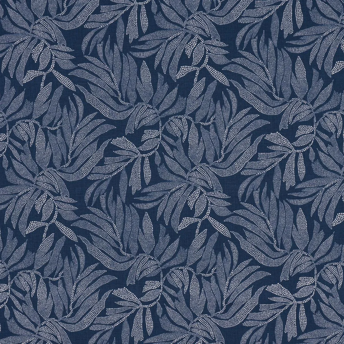 Schumacher 182592 Tayrona Palm Mosaic Pacific Ocean Hues fabric swatch