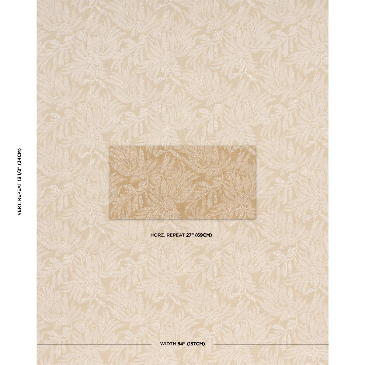Schumacher 182591 Tayrona Palm Mosaic Playa Dorada Sand fabric swatch