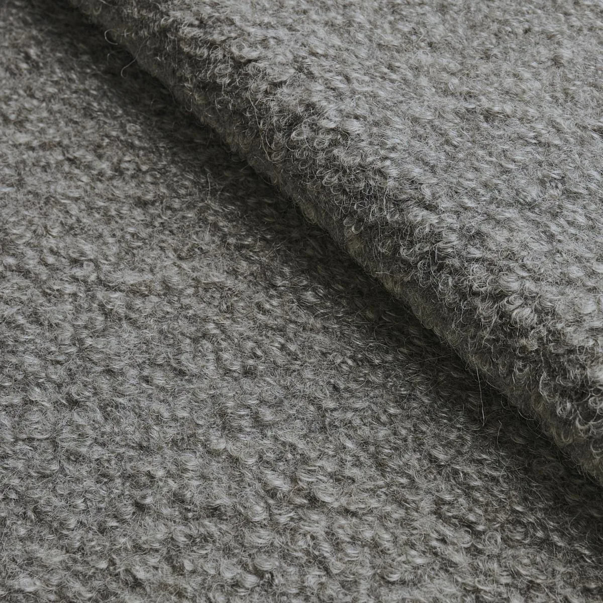 Schumacher 82061 Teddy Wool Bouclé Grey fabric swatch