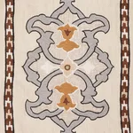 Schumacher 175182 Temara Hand-Embroidered Print Natural fabric swatch