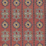 Schumacher 175180 Temara Hand-Embroidered Print Pomegranate fabric swatch