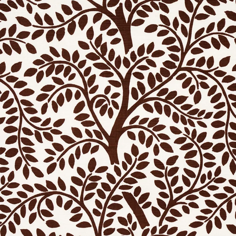 Schumacher 179502 Temple Garden Ii Brown fabric swatch