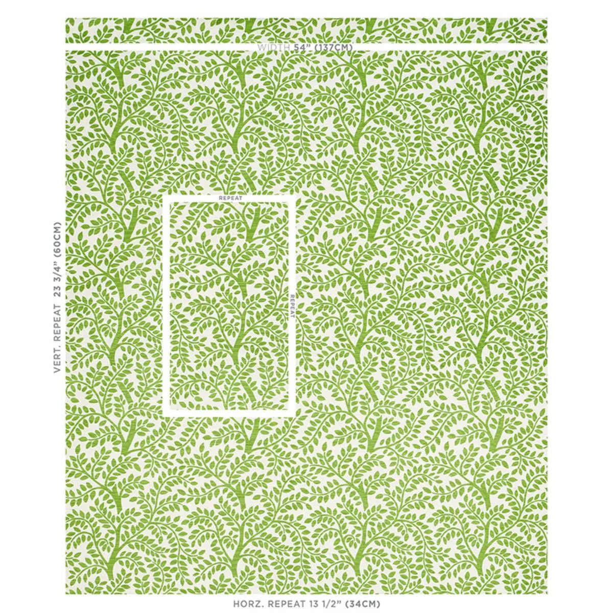 Schumacher 179501 Temple Garden Ii Green fabric swatch