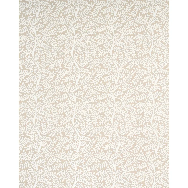 Schumacher 179504 Temple Garden Ii Ivory On Unbleached fabric swatch