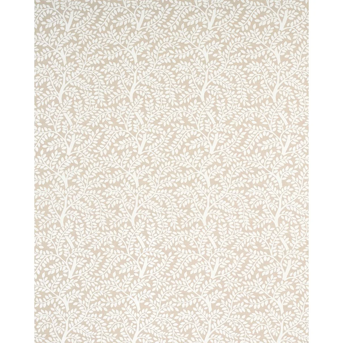 Schumacher 179504 Temple Garden Ii Ivory On Unbleached fabric swatch