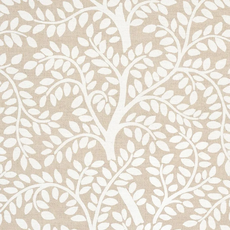 Schumacher 179504 Temple Garden Ii Ivory On Unbleached fabric swatch