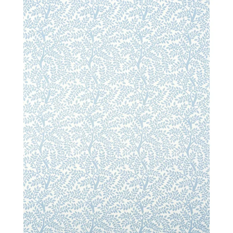 Schumacher 179503 Temple Garden Ii Sky On Ivory fabric swatch