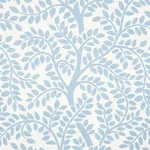 Schumacher 179503 Temple Garden Ii Sky On Ivory fabric swatch
