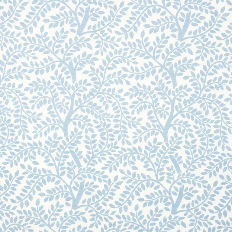 Schumacher 179503 Temple Garden Ii Sky On Ivory fabric swatch