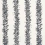 Schumacher 181671 Tendril Stripe Indoor/Outdoor Black & Cream fabric swatch