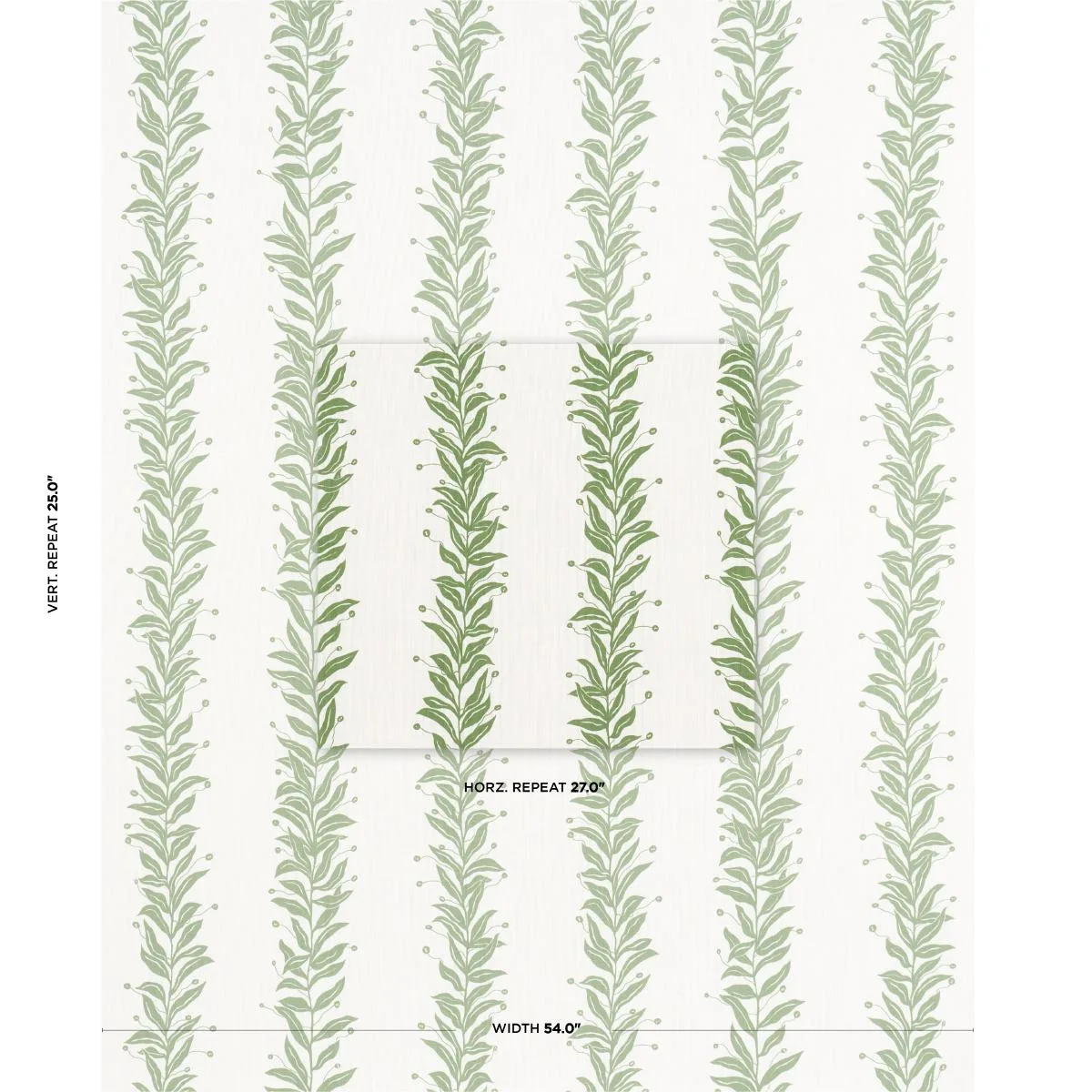 Schumacher 181672 Tendril Stripe Indoor/Outdoor Leaf fabric swatch