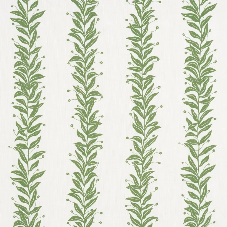 Schumacher 181672 Tendril Stripe Indoor/Outdoor Leaf fabric swatch