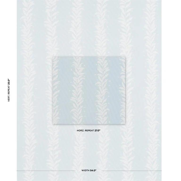 Schumacher 181670 Tendril Stripe Indoor/Outdoor Sky fabric swatch