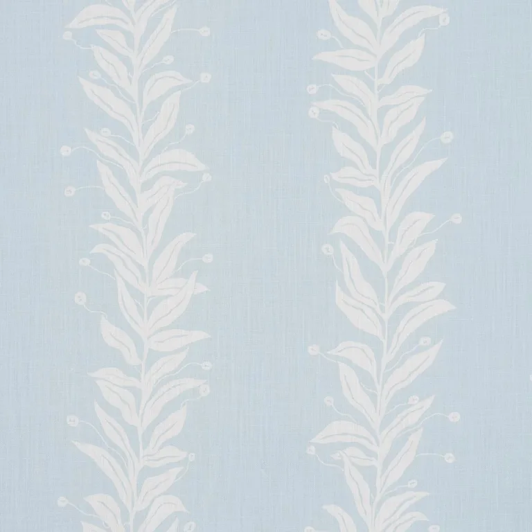 Schumacher 181670 Tendril Stripe Indoor/Outdoor Sky fabric swatch