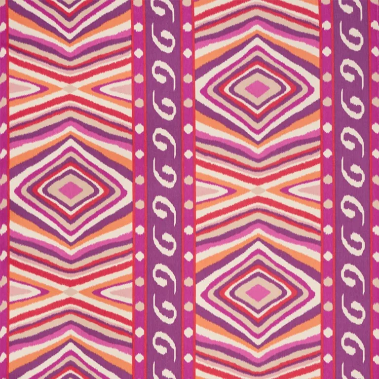 Schumacher 178581 Terence Ikat Magenta fabric swatch