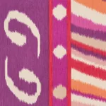 Schumacher 178581 Terence Ikat Magenta fabric swatch