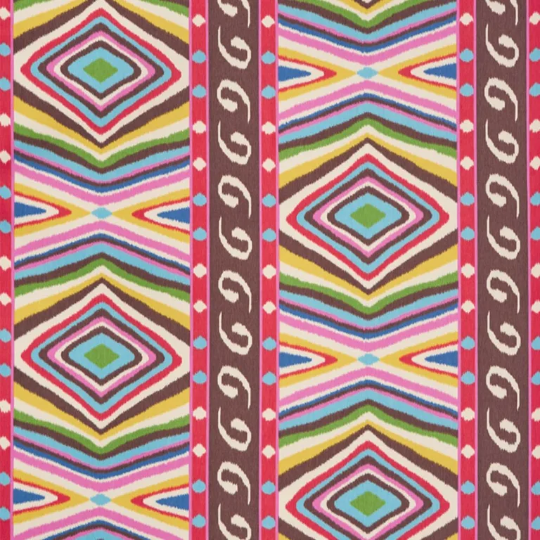 Schumacher 178580 Terence Ikat Multi fabric swatch