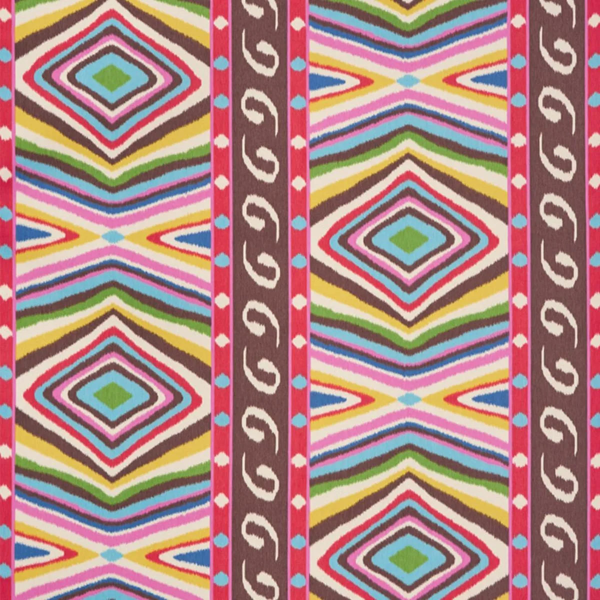 Schumacher 178580 Terence Ikat Multi fabric swatch