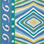 Schumacher 178582 Terence Ikat Peacock fabric swatch