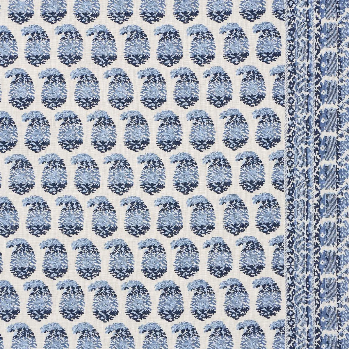 Schumacher 182060 Terry Blue & Navy fabric swatch