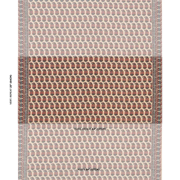 Schumacher 182061 Terry Red & Navy fabric swatch