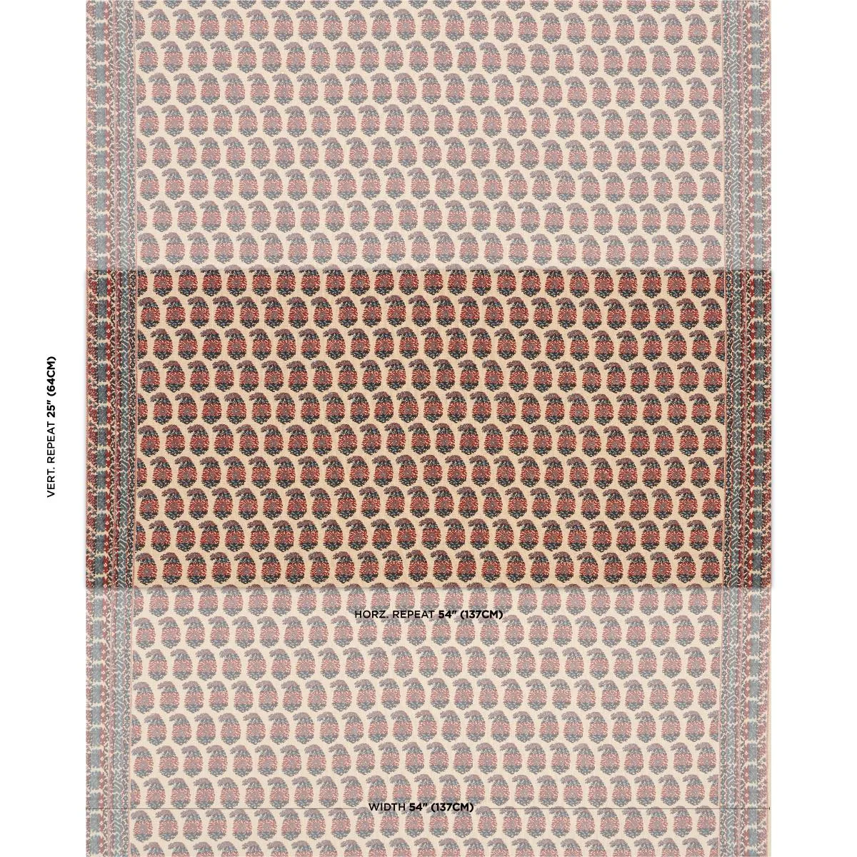 Schumacher 182061 Terry Red & Navy fabric swatch