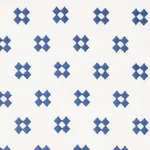 Schumacher 82121 Thandie Embroidery Blue On Ivory fabric swatch