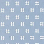 Schumacher 82122 Thandie Embroidery Ivory On Chambray fabric swatch
