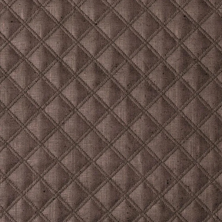 Schumacher 62154 Thayer Matelassé Linen Espresso fabric swatch