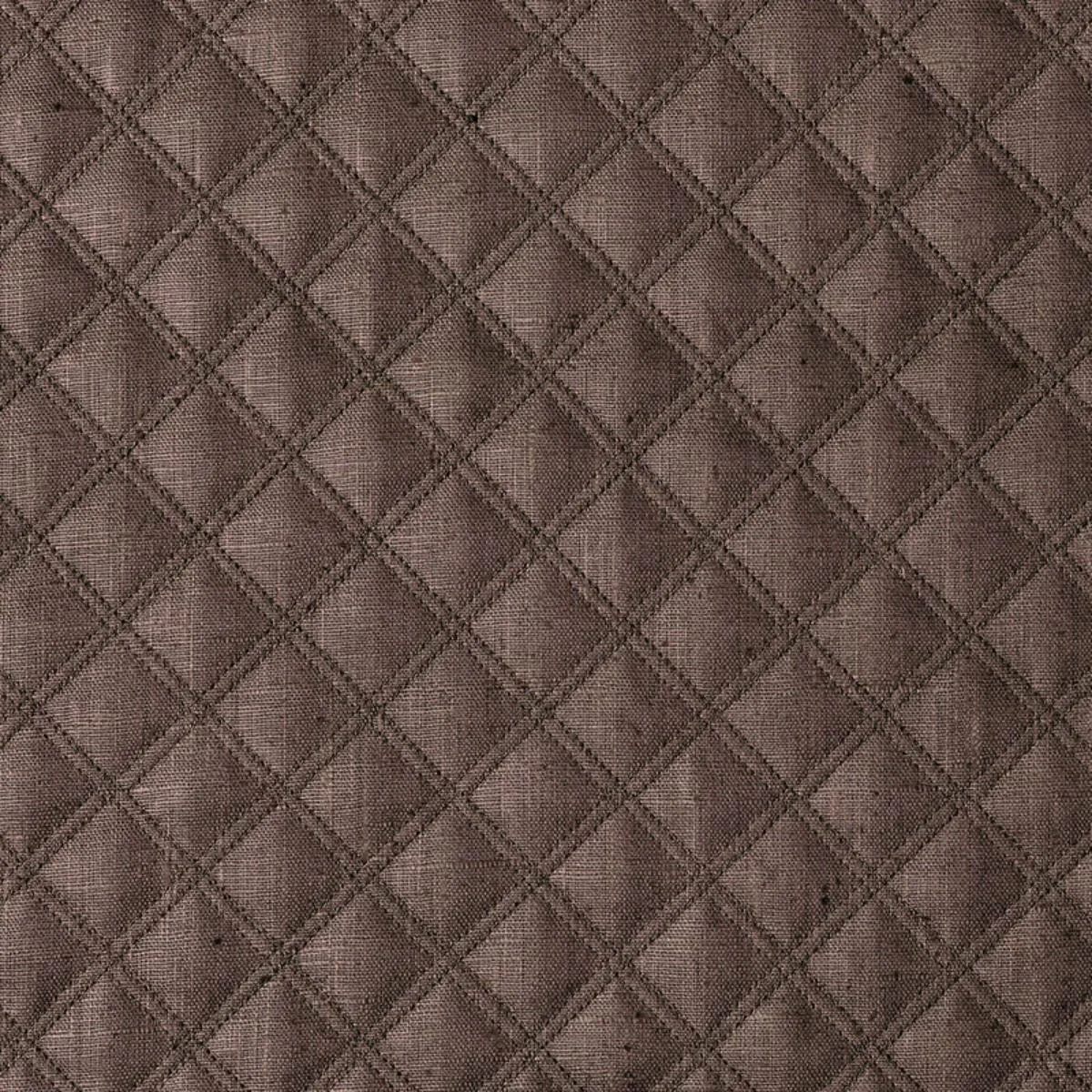 Schumacher 62154 Thayer Matelassé Linen Espresso fabric swatch