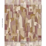 Schumacher 86831 The City's Silent Lines Indoor/Out Merlot fabric swatch