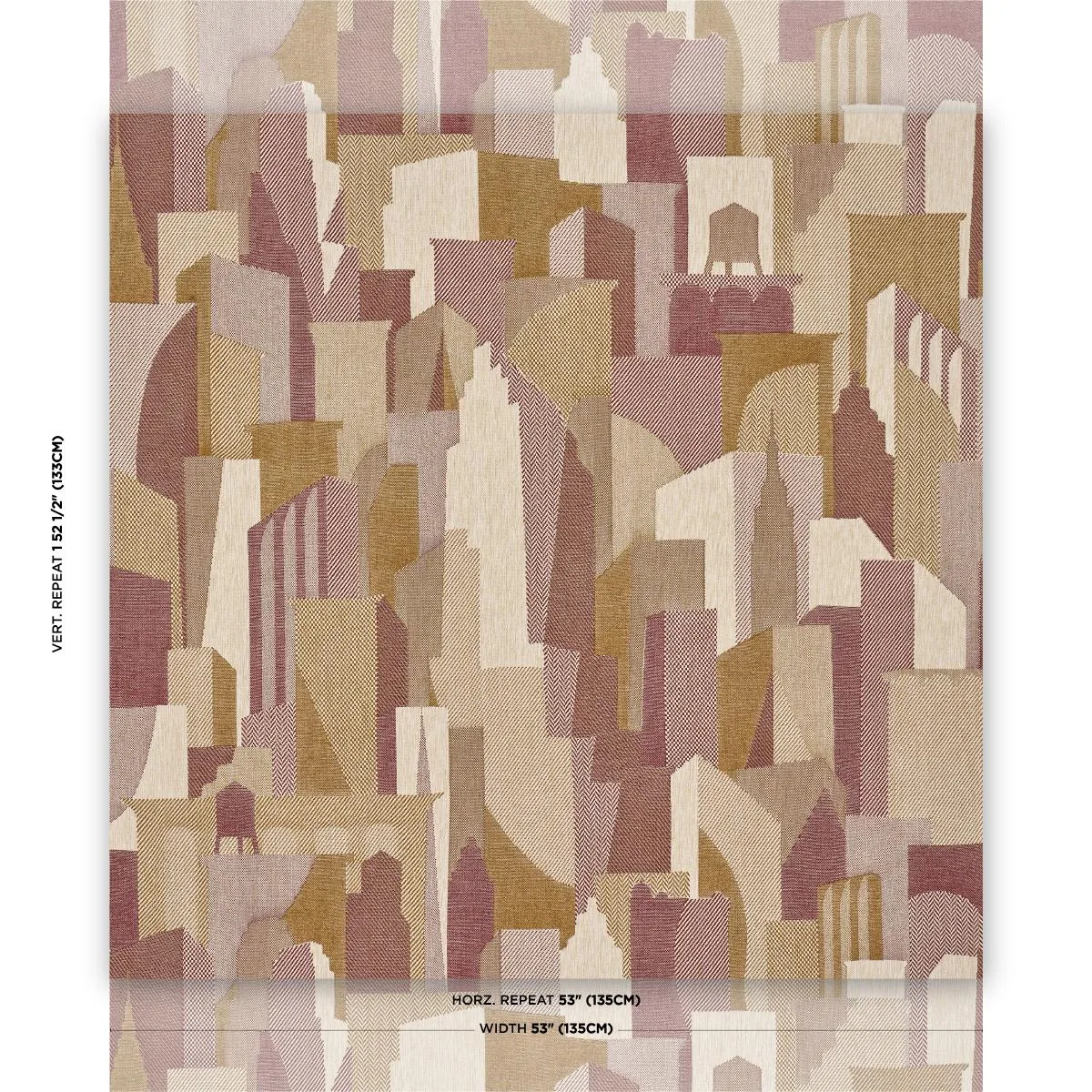 Schumacher 86831 The City's Silent Lines Indoor/Out Merlot fabric swatch